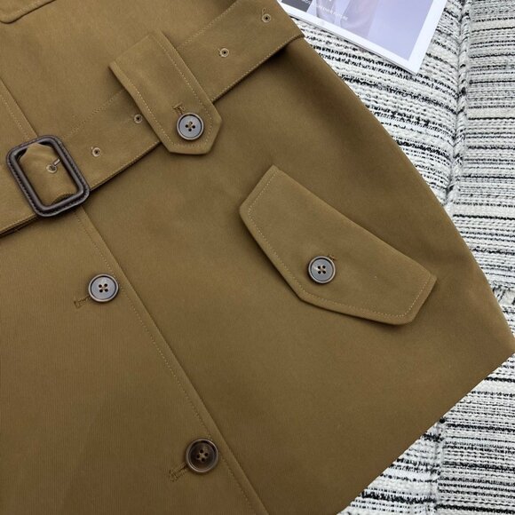 MIU MIU A short, sleeveless, brown gabardine dress - Picture 6 of 10